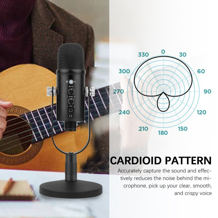 BM-86 USB Condenser Microphone Voice Recording Computer Microphone Live Broadcast Equipment Set, Cantilever Bracket Set, Standard+Small Blowout Prevention Net