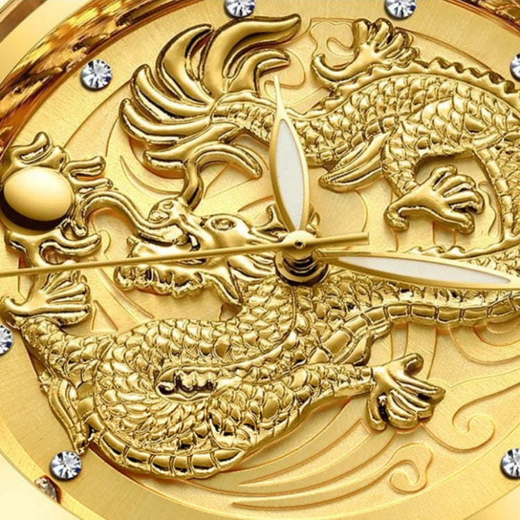 FNGEEN S666 Waterproof Luminous Non-Mechanical Watch Quartz Ultra-Thin Dragon Or Phoenix Pattern Couple Watch, Full Gold Gold Surface, Full Gold Black Surface, FullGold White Surface, Between Gold Gold Surface, Between Gold Black Surface...