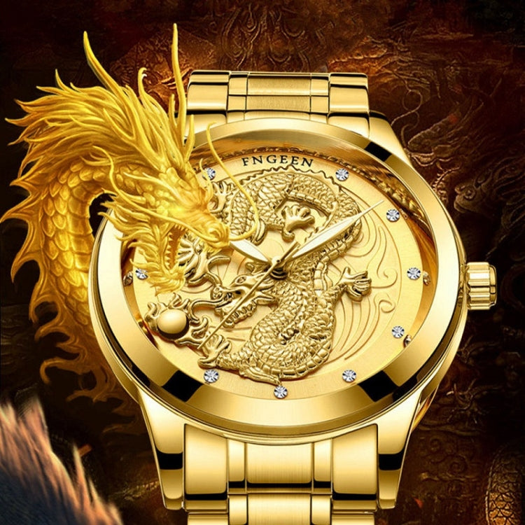 FNGEEN S666 Waterproof Luminous Non-Mechanical Watch Quartz Ultra-Thin Dragon Or Phoenix Pattern Couple Watch, Full Gold Gold Surface, Full Gold Black Surface, FullGold White Surface, Between Gold Gold Surface, Between Gold Black Surface...