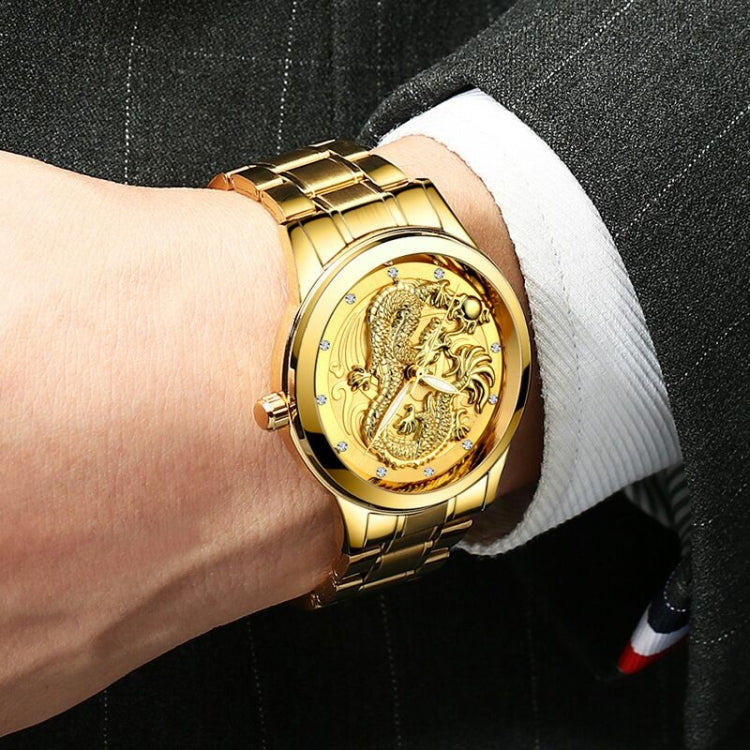 FNGEEN S666 Waterproof Luminous Non-Mechanical Watch Quartz Ultra-Thin Dragon Or Phoenix Pattern Couple Watch, Full Gold Gold Surface, Full Gold Black Surface, FullGold White Surface, Between Gold Gold Surface, Between Gold Black Surface...