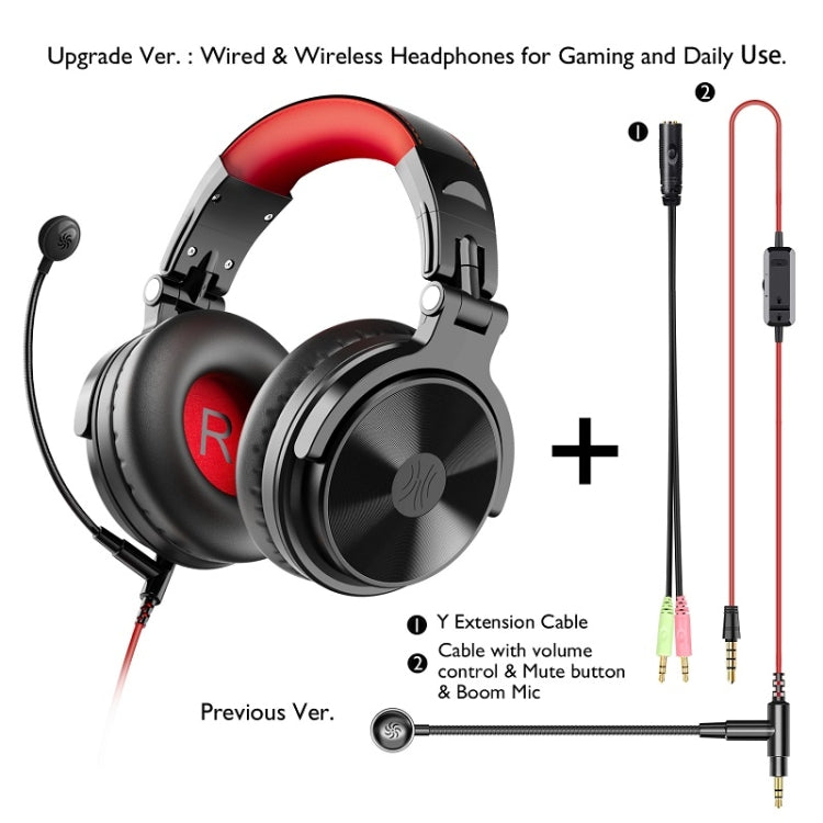 OneOdio Headset Game Anchor Wire Headset, With Bluetooth (Black & Red)