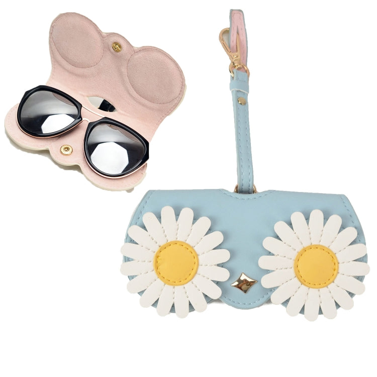 Cute And Funny PU Sunglasses Case Portable Glasses Case With Hanging Buckle, Flowers (Lake Blue Color Matching), Mengbao (Gray Stitching), Cat Girl (Red Frame), Red Love, Big Eyes (Gray), British Style (Stripe Contrast), Red Love Cat Girl, Bat (Black)...