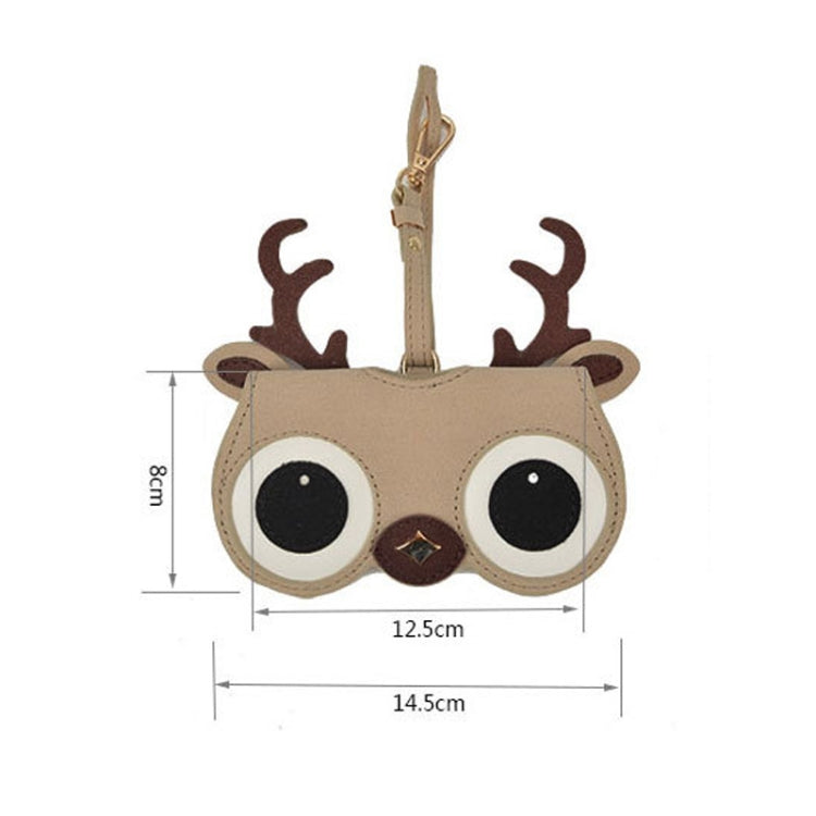 Cute And Funny PU Sunglasses Case Portable Glasses Case With Hanging Buckle, Flowers (Lake Blue Color Matching), Mengbao (Gray Stitching), Cat Girl (Red Frame), Red Love, Big Eyes (Gray), British Style (Stripe Contrast), Red Love Cat Girl, Bat (Black)...
