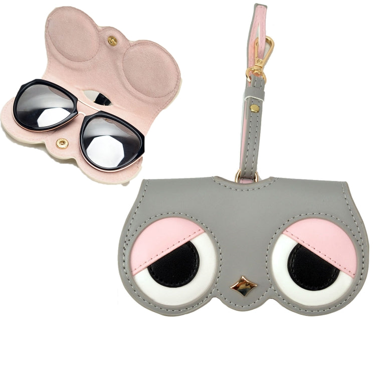 Cute And Funny PU Sunglasses Case Portable Glasses Case With Hanging Buckle, Flowers (Lake Blue Color Matching), Mengbao (Gray Stitching), Cat Girl (Red Frame), Red Love, Big Eyes (Gray), British Style (Stripe Contrast), Red Love Cat Girl, Bat (Black)...