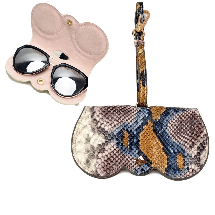 Cute And Funny PU Sunglasses Case Portable Glasses Case With Hanging Buckle, Flowers (Lake Blue Color Matching), Mengbao (Gray Stitching), Cat Girl (Red Frame), Red Love, Big Eyes (Gray), British Style (Stripe Contrast), Red Love Cat Girl, Bat (Black)...