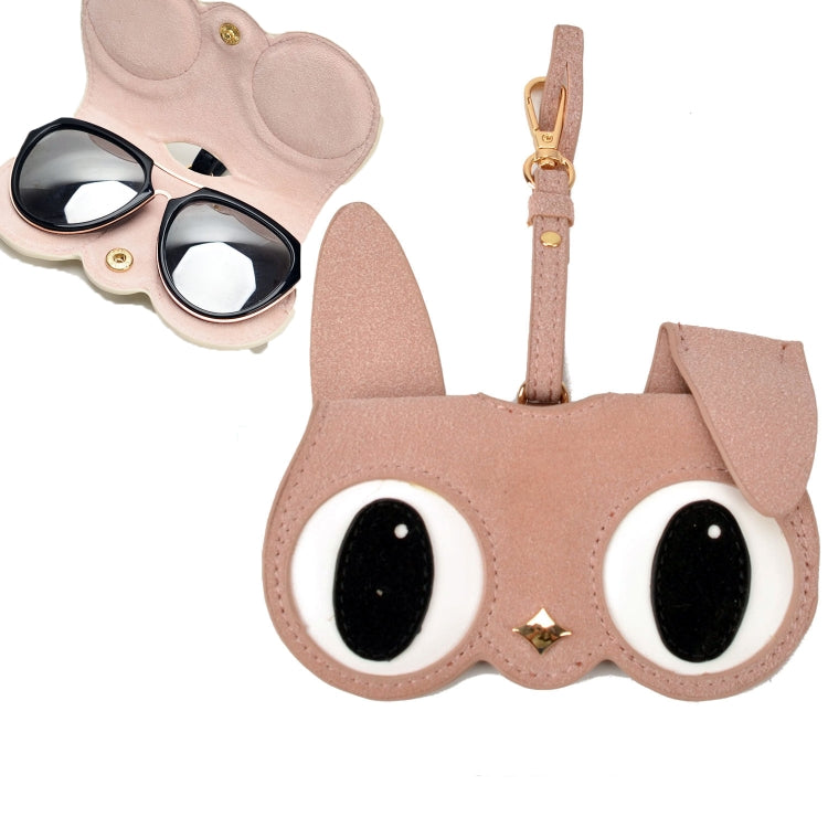 Cute And Funny PU Sunglasses Case Portable Glasses Case With Hanging Buckle, Flowers (Lake Blue Color Matching), Mengbao (Gray Stitching), Cat Girl (Red Frame), Red Love, Big Eyes (Gray), British Style (Stripe Contrast), Red Love Cat Girl, Bat (Black)...
