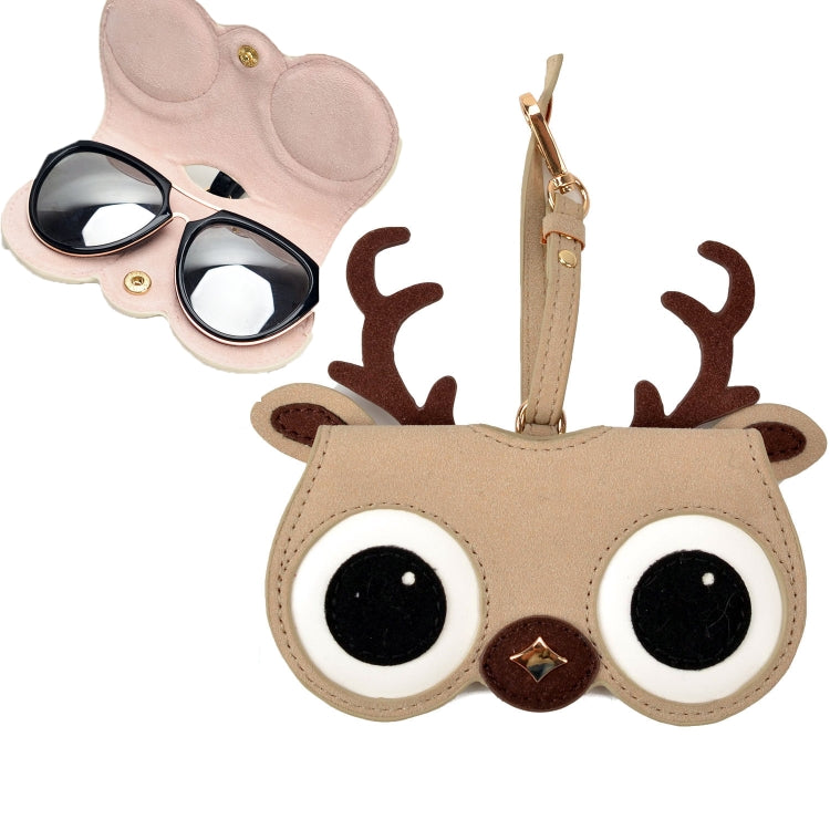 Cute And Funny PU Sunglasses Case Portable Glasses Case With Hanging Buckle, Flowers (Lake Blue Color Matching), Mengbao (Gray Stitching), Cat Girl (Red Frame), Red Love, Big Eyes (Gray), British Style (Stripe Contrast), Red Love Cat Girl, Bat (Black)...