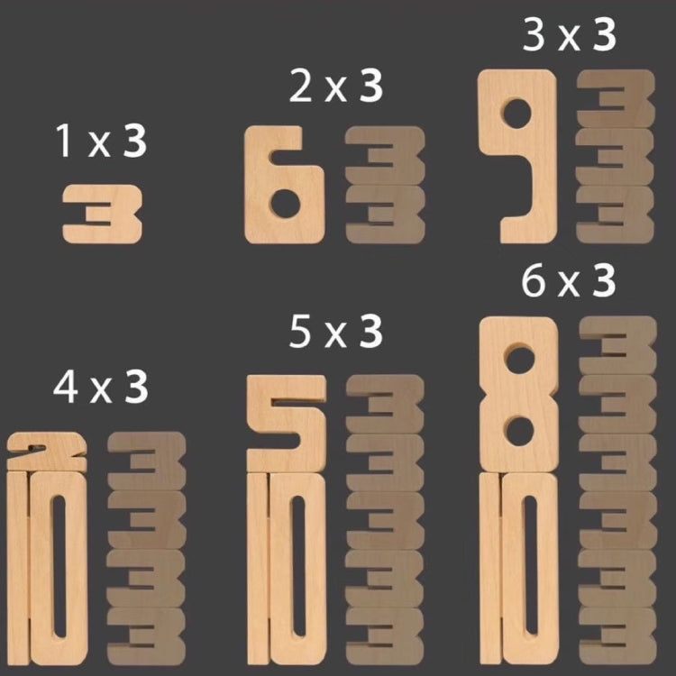 Children Particle Beech Number Building Blocks Children Mathematics Early Education Toy Teaching Aids, Number Building Blocks(32 PCS / Set)