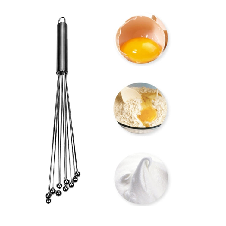 Manual Whisk Stainless Steel Glass Bead Egg Whisk Kitchen Household Hand-Held Baking Tools Type A 12 Inch, Type A 12 Inch, Type A 10 Inch, Type B 12 Inch, Type B 10 Inch, Type C 12 inch, Type C  10 Inch