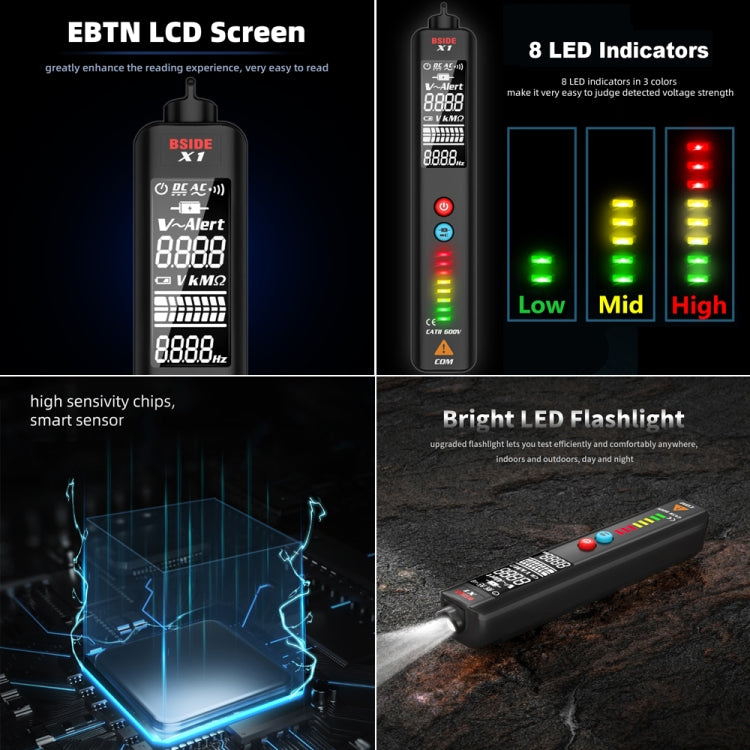 BSIDE X1 Smart Digital Multimeter Test Electric Pen Voltage Detector, X1