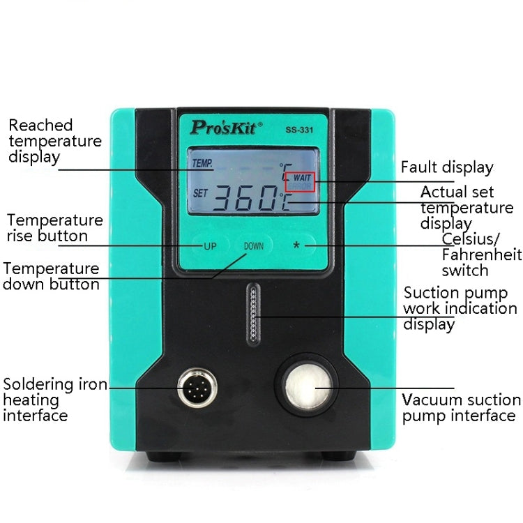 ProsKit SS-331H Electric Heat Tin Suction Device Fully Automatic Suction Pump Desoldering Machine