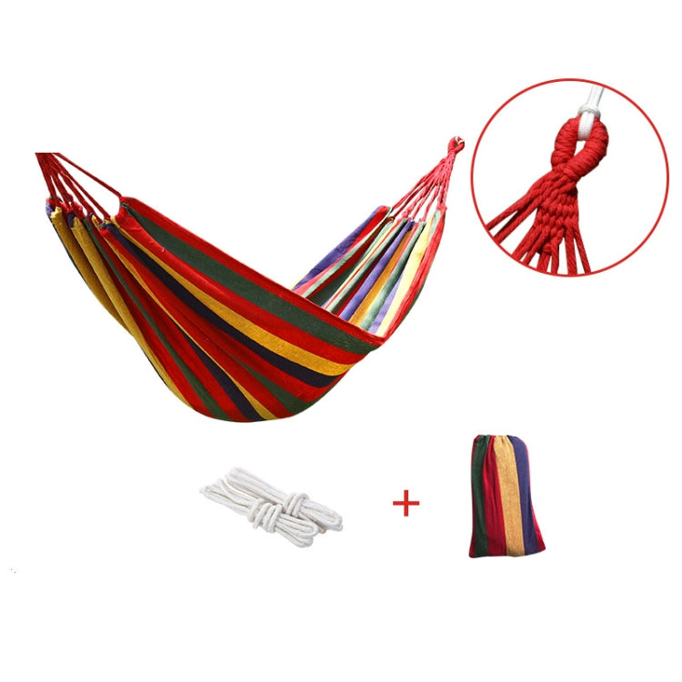 Thick Canvas Hammock Field Rollover Prevention Outdoor  Hammock Swing, 260x80 No Stick Single (Red Stripe), 260x80  Non-stick Single (Blue Stripes ), 260x100 No Stick (Red Stripes), 260x100 No Stick (Blue Stripes), 260x150 No Stick (Red Stripes）...