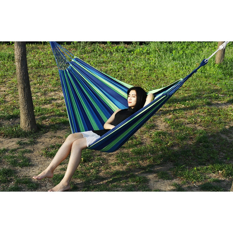 Thick Canvas Hammock Field Rollover Prevention Outdoor  Hammock Swing, 260x80 No Stick Single (Red Stripe), 260x80  Non-stick Single (Blue Stripes ), 260x100 No Stick (Red Stripes), 260x100 No Stick (Blue Stripes), 260x150 No Stick (Red Stripes）...