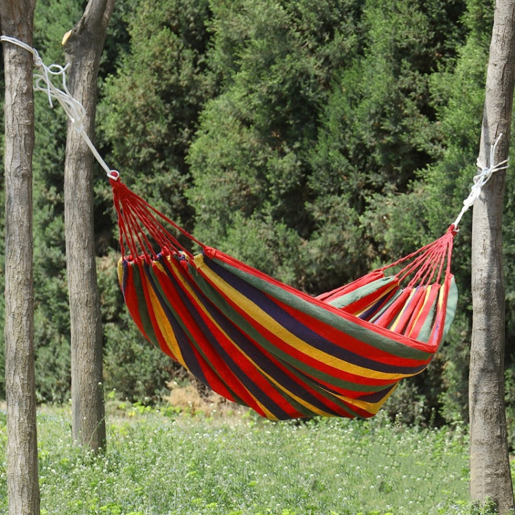Thick Canvas Hammock Field Rollover Prevention Outdoor  Hammock Swing, 260x80 No Stick Single (Red Stripe), 260x80  Non-stick Single (Blue Stripes ), 260x100 No Stick (Red Stripes), 260x100 No Stick (Blue Stripes), 260x150 No Stick (Red Stripes）...