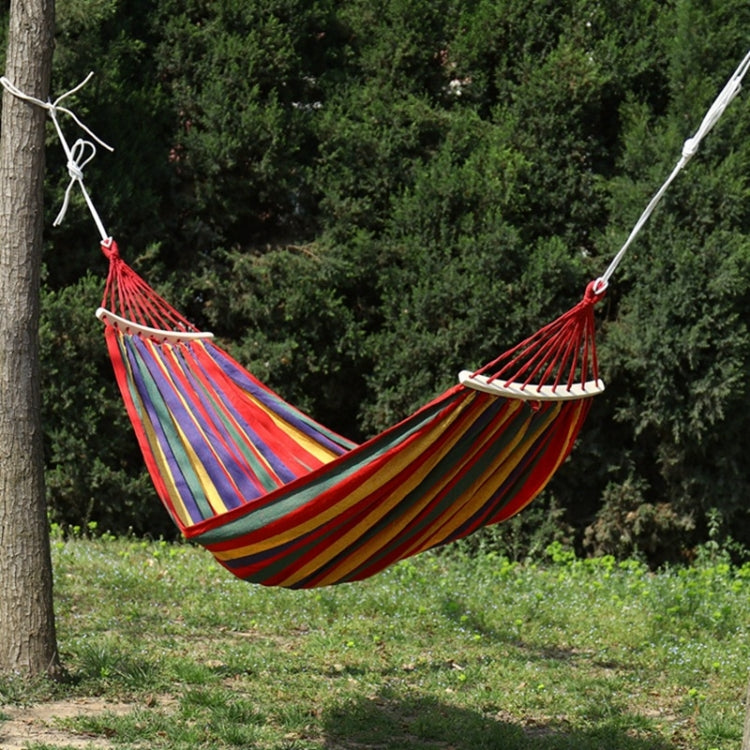 Thick Canvas Hammock Field Rollover Prevention Outdoor  Hammock Swing, 260x80 No Stick Single (Red Stripe), 260x80  Non-stick Single (Blue Stripes ), 260x100 No Stick (Red Stripes), 260x100 No Stick (Blue Stripes), 260x150 No Stick (Red Stripes）...