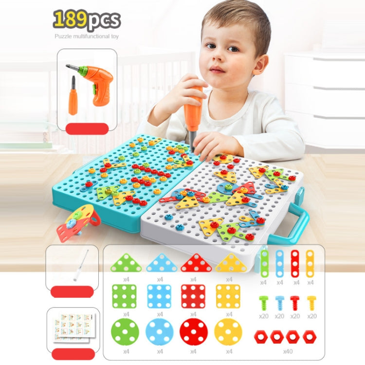 Children Screw-Tightening Electric Drill Toy Manual Assembly Toolbox, Style:, 2D Plane + Manual Drill (188 PCS), 2D Plane + Electric Drill (189 PCS), 3D + Manual Drill (275 PCS), 3D + Electric Drill (276 PCS), 3D + Electric Drill (316 PCS)...