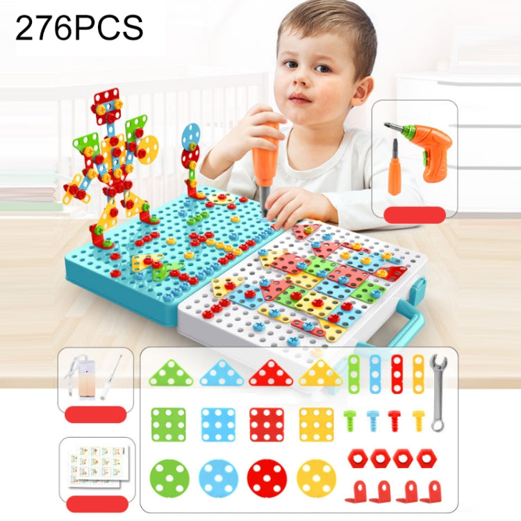 Children Screw-Tightening Electric Drill Toy Manual Assembly Toolbox, Style:, 2D Plane + Manual Drill (188 PCS), 2D Plane + Electric Drill (189 PCS), 3D + Manual Drill (275 PCS), 3D + Electric Drill (276 PCS), 3D + Electric Drill (316 PCS)...