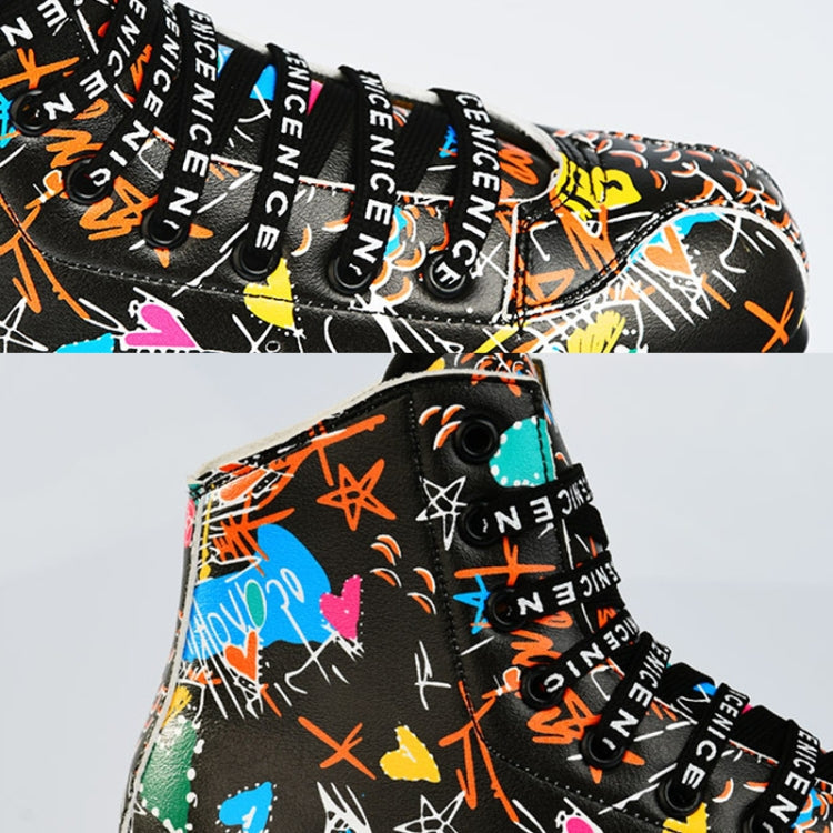 Adult Children Graffiti Roller Skates Shoes Double Row Four-Wheel Roller Skates Shoes, 34, 35, 36, 37, 38, 39, 40, 41, 42, 43, 44