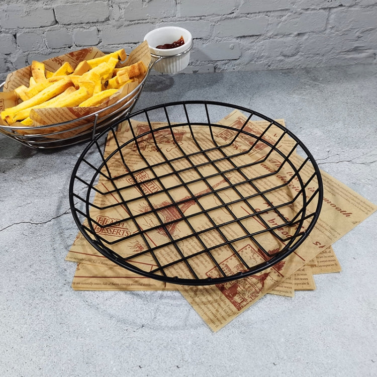 Wrought Iron Fruit Portable Storage Basket Bread French Fries Fried Snacks Portable Basket, Double Cup Egg-shaped, Double Cup Round, Single Cup Boat, Square Short Basket, Rectangular Short Basket, Large Round Wire, Small Round Wire, Large Messy Wire...