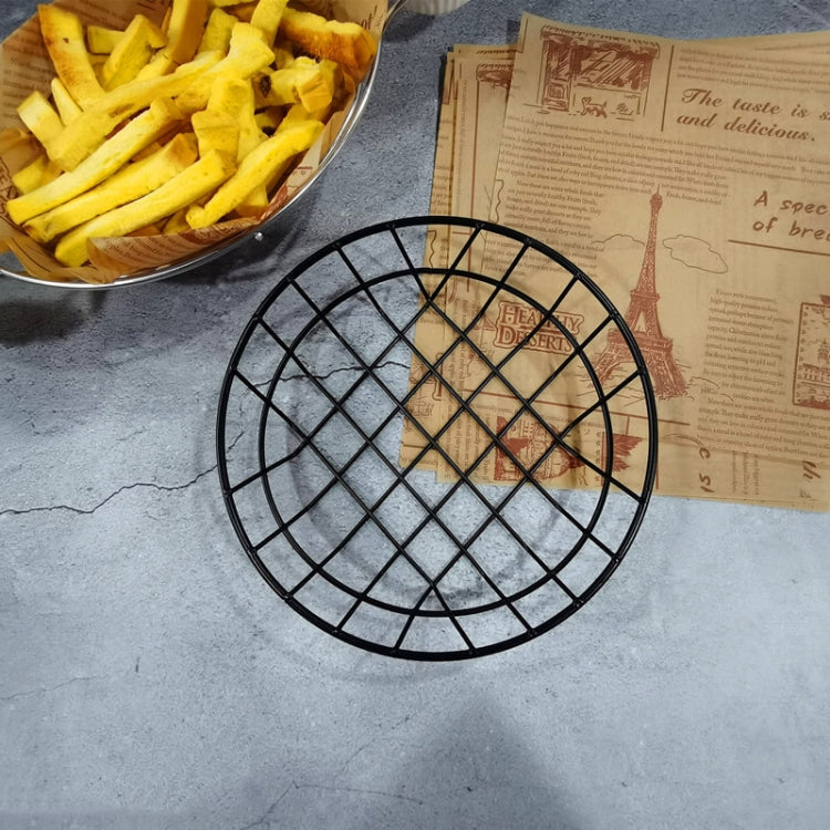 Wrought Iron Fruit Portable Storage Basket Bread French Fries Fried Snacks Portable Basket, Double Cup Egg-shaped, Double Cup Round, Single Cup Boat, Square Short Basket, Rectangular Short Basket, Large Round Wire, Small Round Wire, Large Messy Wire...