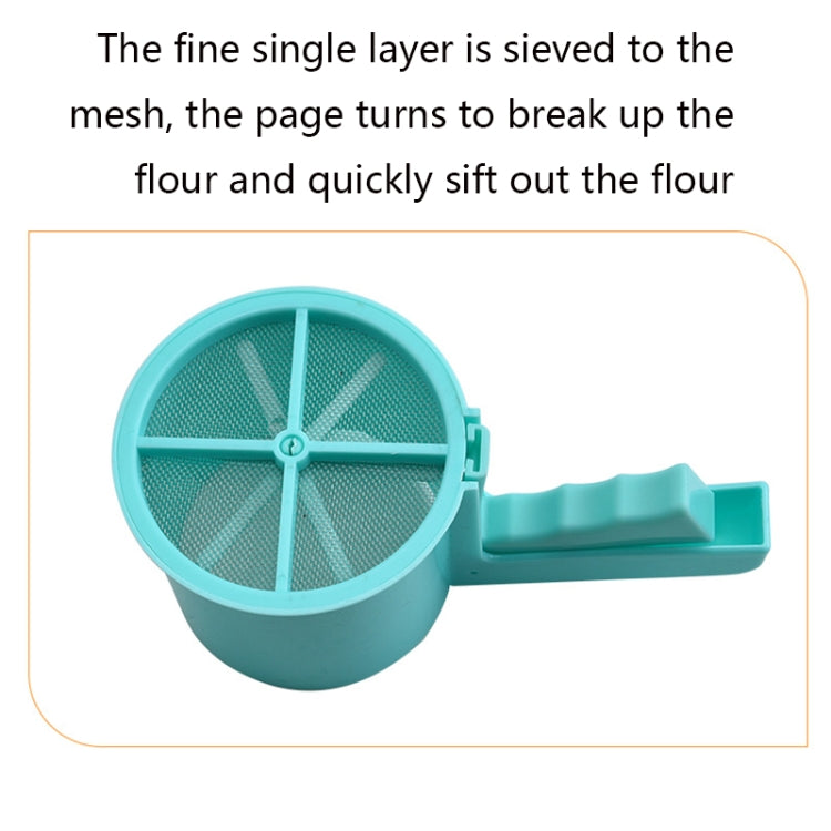 Convenient Hand-Held Semi-Automatic Four Sieve Baking Tool, Blue, Orange, White, Pink