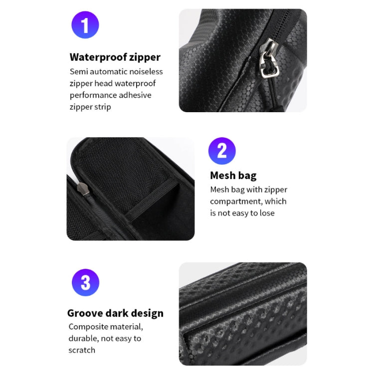 WEST BIKING 1.2L Bicycle EVA Hard Shell Water Bottle Bag With Bottle Cage, Rack+A Black Bag, Rack+B Frosted Black