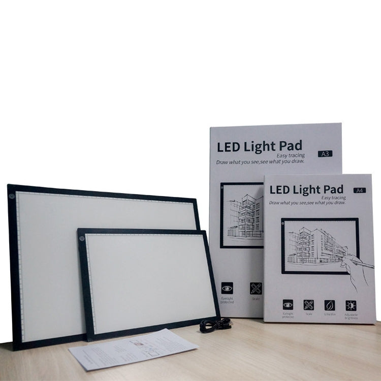 Copy Station Anime Drain Station LED Copy Board With Magnetic Suction Light Board Drawing Plate With USB Cable, A4 3 Gear Dimming (Black), A4 Stepless Dimming (Black), A3 3 Gear Dimming (Black), A3 Stepless Dimming (Black)