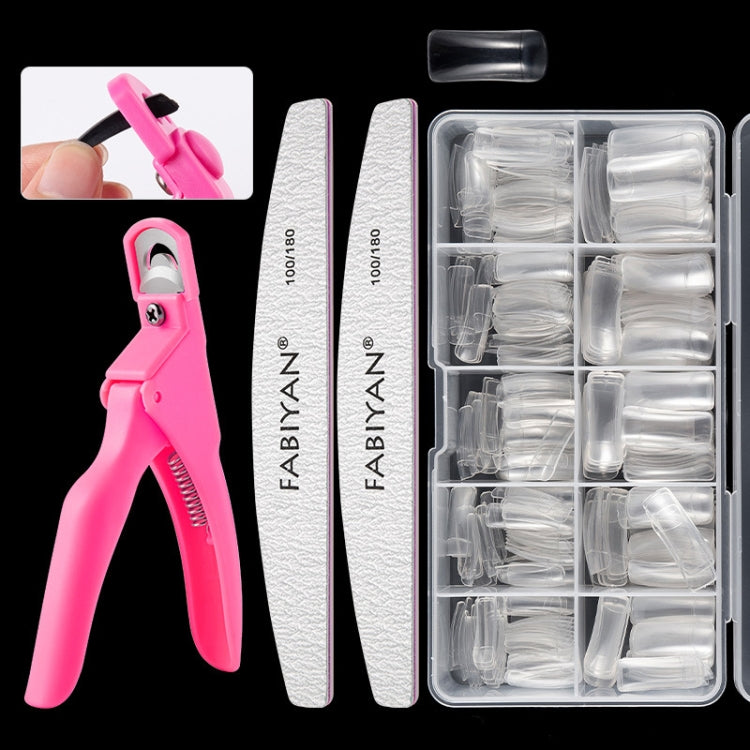 FABIYAN Nail Brush Nail Piece Set Nail Art Polishing Supplies Set, Natural Semi-sticked Small Set, Transparent Semi-sticked Small Set, Natural Full-sticked Small Set, Transparent Full-sticked Small Set, Natural Small Set, Transparent Small Set...