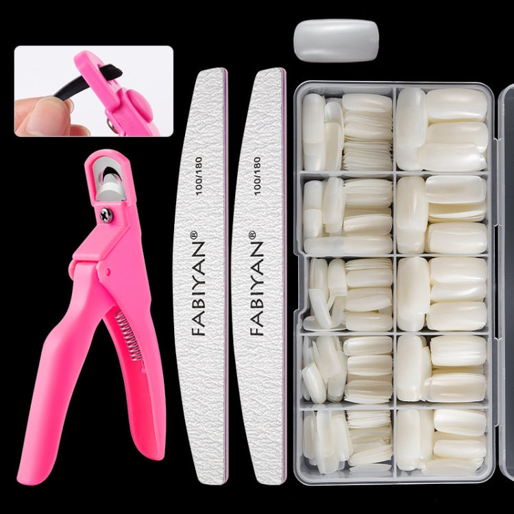 FABIYAN Nail Brush Nail Piece Set Nail Art Polishing Supplies Set, Natural Semi-sticked Small Set, Transparent Semi-sticked Small Set, Natural Full-sticked Small Set, Transparent Full-sticked Small Set, Natural Small Set, Transparent Small Set...