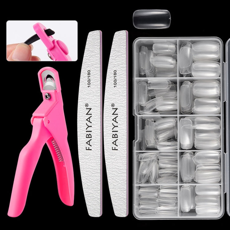FABIYAN Nail Brush Nail Piece Set Nail Art Polishing Supplies Set, Natural Semi-sticked Small Set, Transparent Semi-sticked Small Set, Natural Full-sticked Small Set, Transparent Full-sticked Small Set, Natural Small Set, Transparent Small Set...