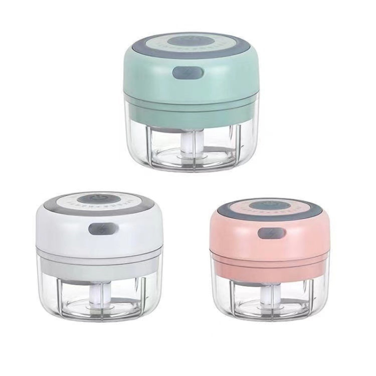 ZM-14 Household Mini Wireless Electric Garlic Masher, White 100ml, Green 100ml, Pink 100ml, High Cup White 250ml, High Cup Green 250ml, High Cup Pink 250ml, White Glass 300ml, Green Glass 300ml, Pink Glass 300ml, White High Cup 250ml + Small Cup 100ml...