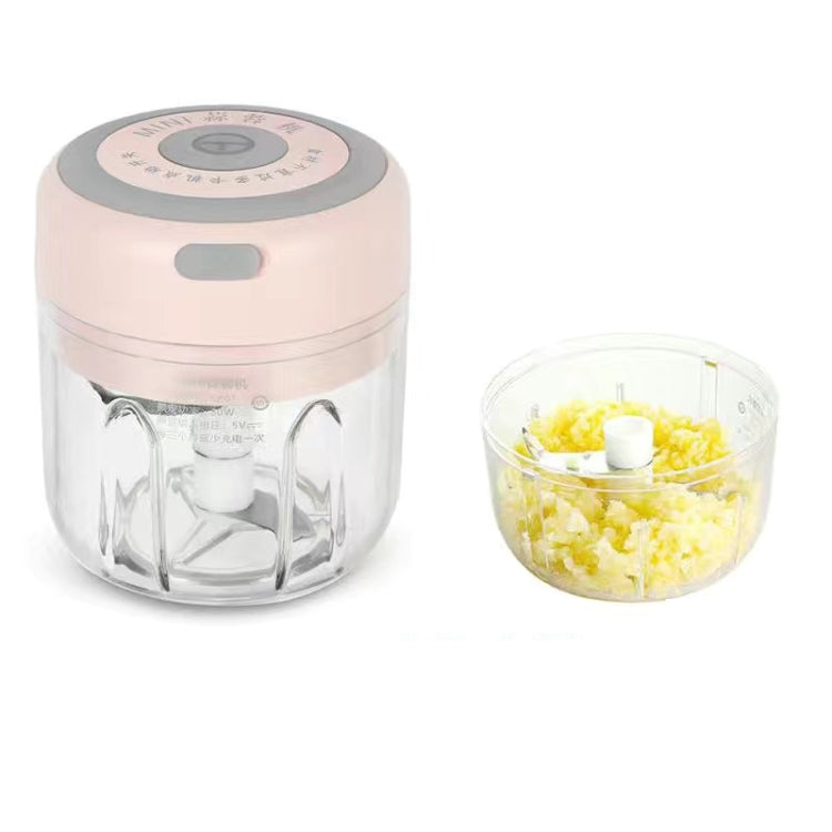 ZM-14 Household Mini Wireless Electric Garlic Masher, White 100ml, Green 100ml, Pink 100ml, High Cup White 250ml, High Cup Green 250ml, High Cup Pink 250ml, White Glass 300ml, Green Glass 300ml, Pink Glass 300ml, White High Cup 250ml + Small Cup 100ml...