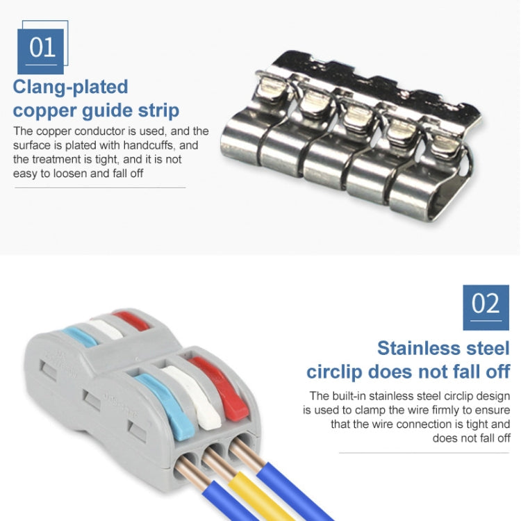 SPL-2 2 In 3 Out Colorful Quick Line Terminal Multi-Function Dismantling Wire Connection Terminal, SPL-2 2 In 3 Out, SPL-3 3 In 3 Out, SPL-42 2 In 4 Out, SPL-62 2 In 6 Out, SPL-63 3 In 6 Out, SPL-93 3 In 9 Out, LT-624 2 In 4 Out, LT-626 2 In 6 Out...