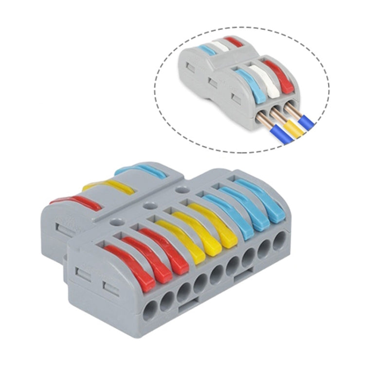 SPL-2 2 In 3 Out Colorful Quick Line Terminal Multi-Function Dismantling Wire Connection Terminal, SPL-2 2 In 3 Out, SPL-3 3 In 3 Out, SPL-42 2 In 4 Out, SPL-62 2 In 6 Out, SPL-63 3 In 6 Out, SPL-93 3 In 9 Out, LT-624 2 In 4 Out, LT-626 2 In 6 Out...