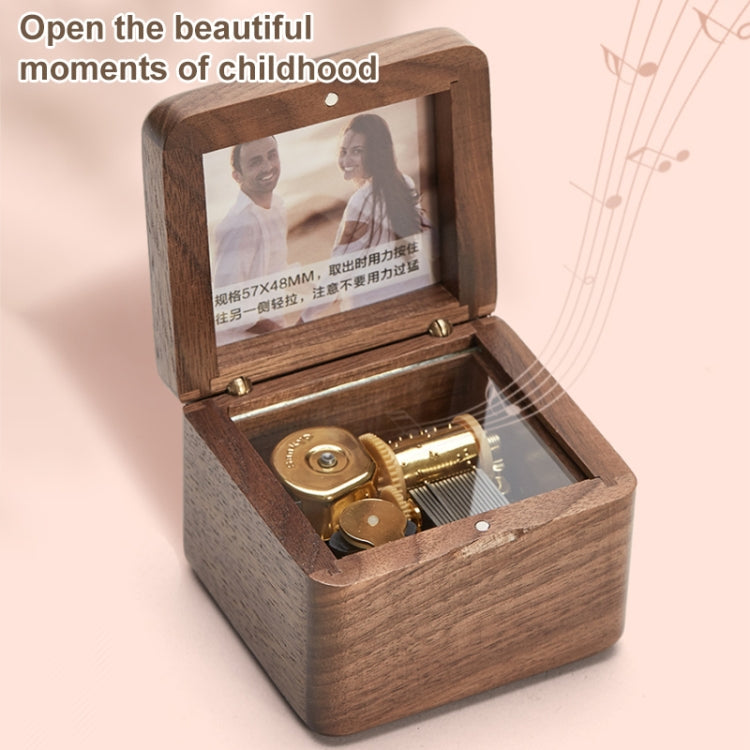 Frame Style Music Box Wooden Music Box Novelty Valentine Day Gift,Style:, Walnut Gold-Plated Movement, Maple Gold-Plated Movement, Rosewood Gold-Plated Movement, Maple Red-Bronze Movement, Walnut Red-Bronze Movement, Rosewood  Red-Bronze Movement