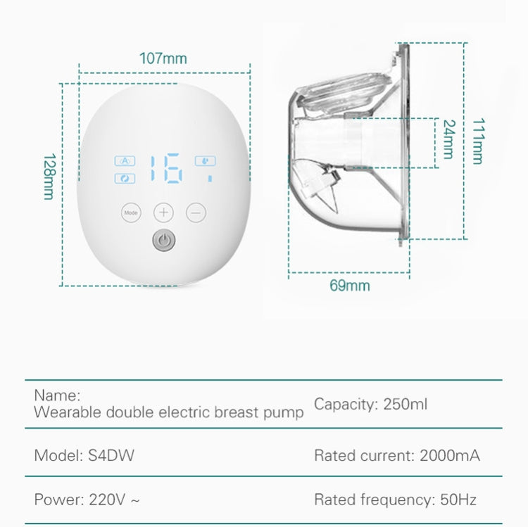Wearable Automatic Breast Pump Massage Hands-free Invisible Wireless Large Suction Breast Pump, S4DW - English, S9 - English - Pink, S9 - English - Green, S9 - English - Gray, S12 - English - White