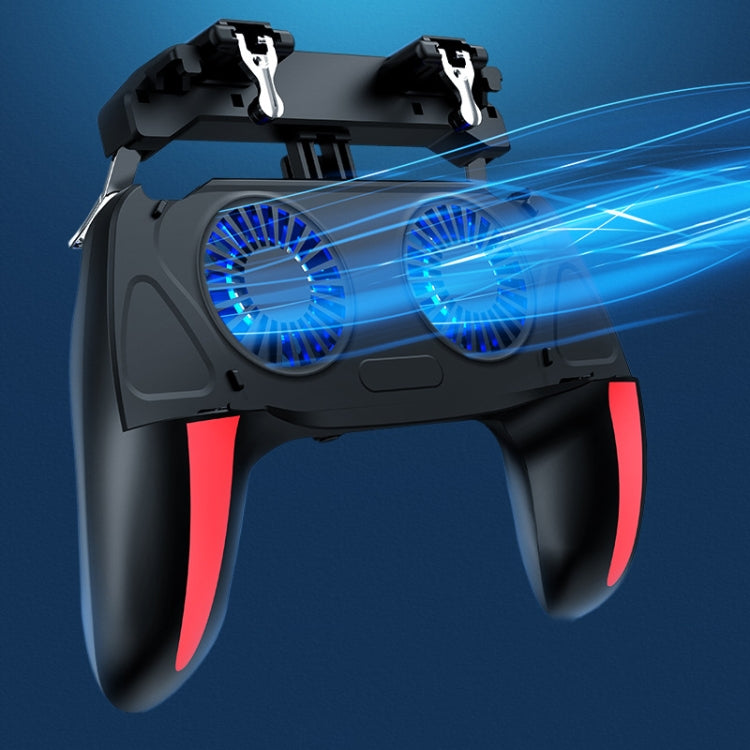 H10 4 in 1 Dual Fan Cooling Gamepad Game Auxiliary Button Grip with Stand & Power Bank Function, Plug-in