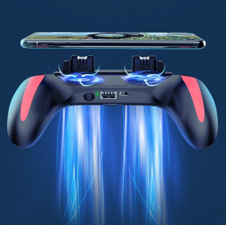 H10 4 in 1 Dual Fan Cooling Gamepad Game Auxiliary Button Grip with Stand & Power Bank Function, Plug-in