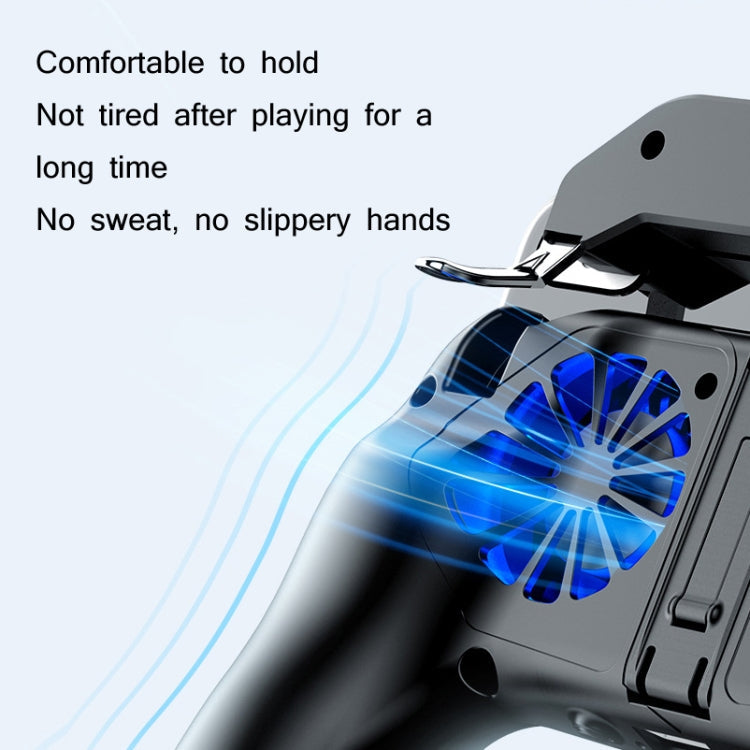 H10 4 in 1 Dual Fan Cooling Gamepad Game Auxiliary Button Grip with Stand & Power Bank Function, Plug-in