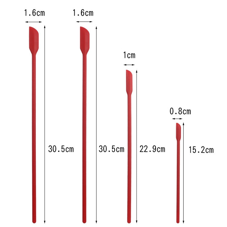 4 in 1 Silicone Mini-Pointed Scraper Lengthening Cosmetic Bottle Scraper Jam Spatula Set, 4 in 1 Red, 4 in 1 Black, 4 in 1 Colorful, 4 in 1 Purple, 4 in 1 Green