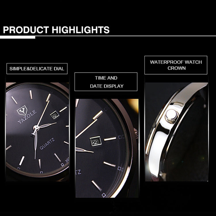 YAZOLE 308 Luminous Quartz Watch Men Watch, White Tray Brown Belt, White Tray Black Belt, Black Tray Black Belt, Black Tray Brown Belt, White Tray Silver Steel Strip, Black Tray Silver Steel Strip, Black Shell Black Tray Black Belt...
