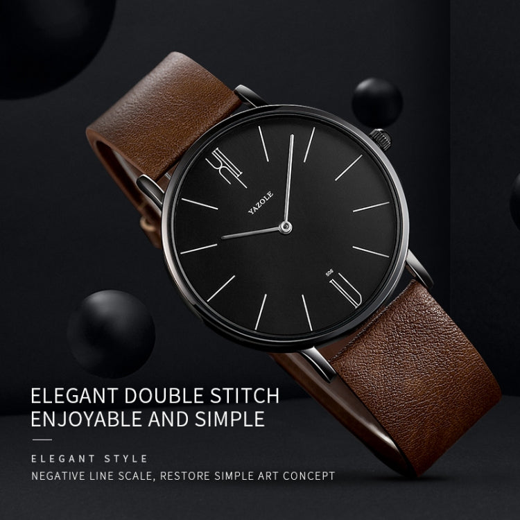 YAZOLE 506 Simple Large Scale Dial Men Business Quartz Watch, Silver Shell Black Tray Black Belt, Silver Shell White Tray Black Belt, Silver Shell Black Tray Brown Belt, Silver Shell White Tray Brown Belt, Black Shell Black Tray Black Belt...