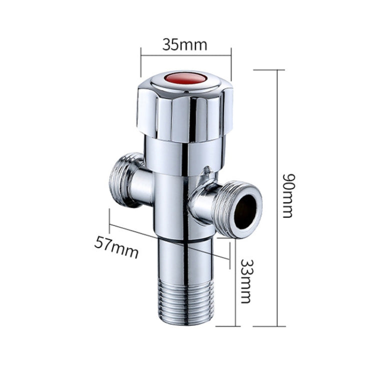 Stainless Steel Double Outlet Angle Valve Single Handle Double Control 1 In 2 Out Electroplating Wire Drawing Angle Valve, Plated, Drawing, Three Round Plated Cold Water, Three Round Plated Hot Water, Plum Wheel Plated Cold Water...