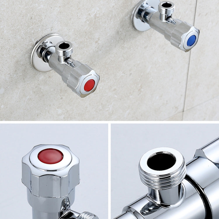 Stainless Steel Double Outlet Angle Valve Single Handle Double Control 1 In 2 Out Electroplating Wire Drawing Angle Valve, Plated, Drawing, Three Round Plated Cold Water, Three Round Plated Hot Water, Plum Wheel Plated Cold Water...