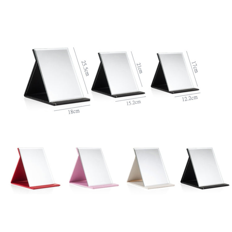 Folding Portable High-definition Makeup Mirror PU Leather Desktop Vanity Mirror,Size: Medium (Pink), Extra Large (Black), Extra Large (White), Extra Large (Red), Extra Large (Pink), Large (Black), Large (White), Large (Red), Large (Pink), Medium (Black...