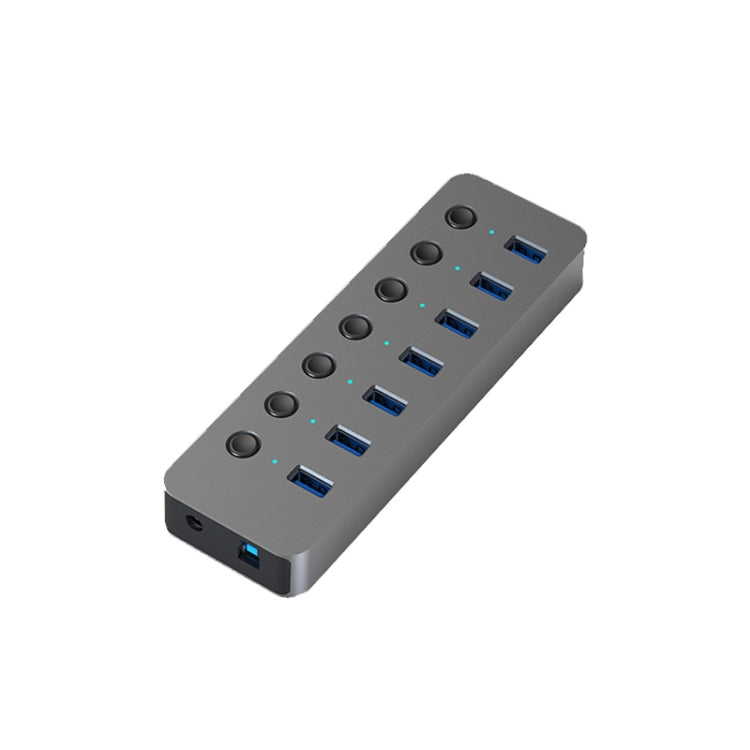 Blueendless USB Splitter Aluminum Alloy QC Fast Charge Expander, 7-port (12V2A Power), 10-port (12V4A Power)