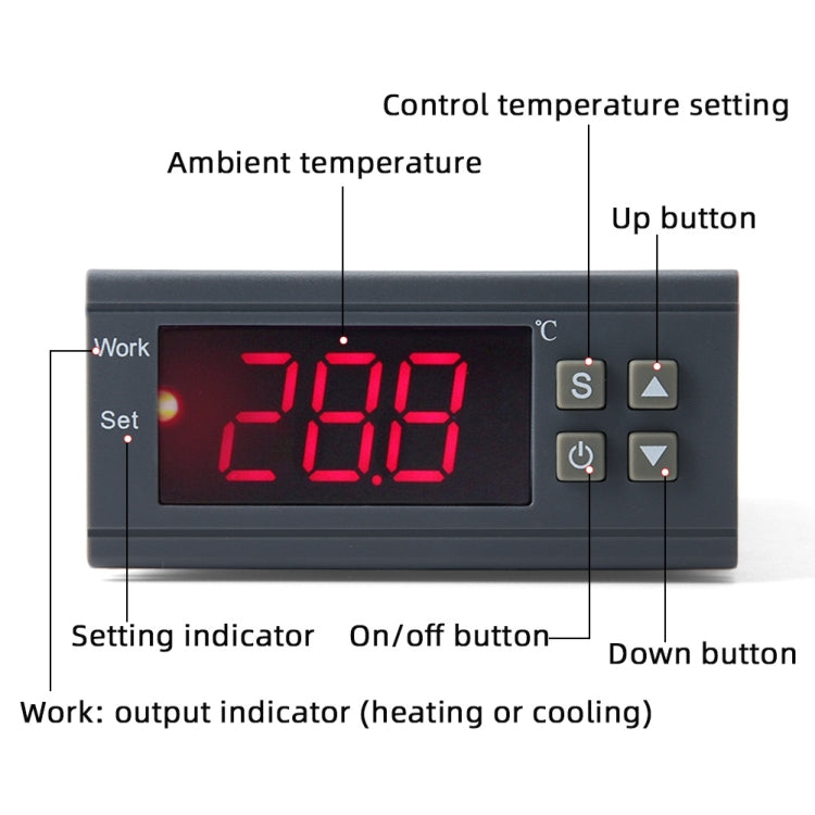 MH-1210W Digital LCD Temperature Controller Thermocouple Thermostat Regulator with Sensor Termometer, Temperature Range: -50 to 110 Degrees Celsius, MH-1210W