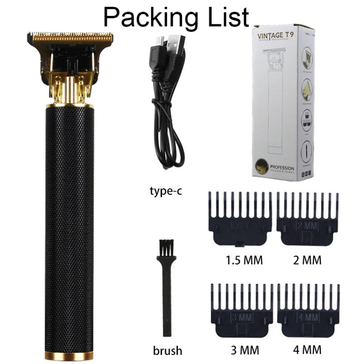 Hollow T-Shaped Steel Head Hair Trimmer USB Charging Carving Electric Hair Clipper, Steel Head (Black), Steel Head (Gold), Steel Head (Silver), Steel Head (Gradient)