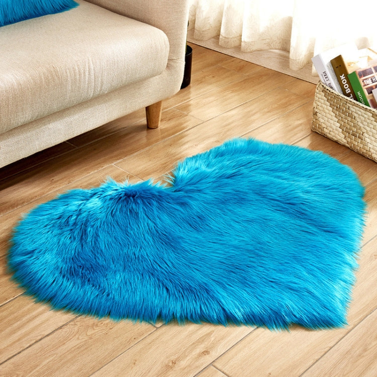 Love Heart Rugs Artificial Wool Sheepskin Hairy Carpet Floor Mat Fur Plain Fluffy Soft Area Rug Tapetes, 30*40cm, 40*50cm