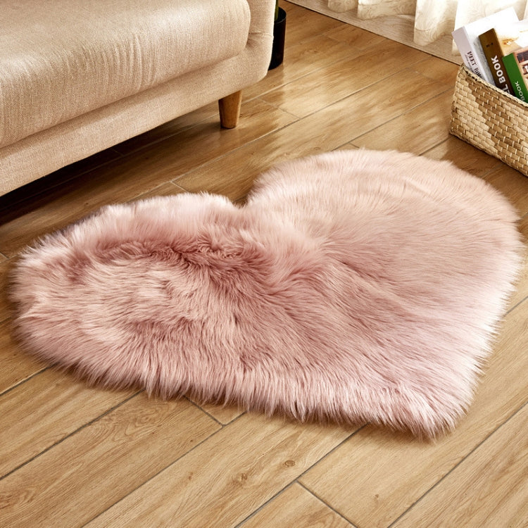 Love Heart Rugs Artificial Wool Sheepskin Hairy Carpet Floor Mat Fur Plain Fluffy Soft Area Rug Tapetes, 30*40cm, 40*50cm